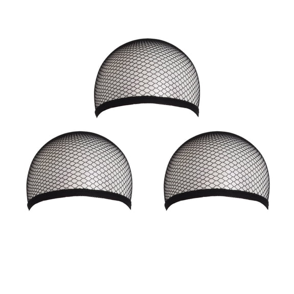 DAPRZIY 3 Pieces Elastic Hair Mesh Net One Size Wig Caps(Black)