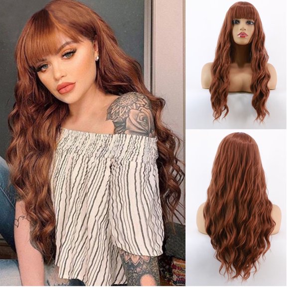 DAPRZIY Human Hair Wigs For Women 26.7 Inch Long Curly Hair Big Wave High Temperature Silk Fiber Hair Synthetic Wig Wig Long Wig Wigs For Black Women Human Hair