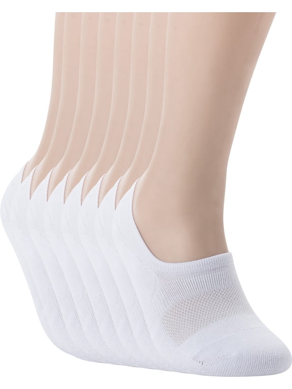 No Show Socks Wide Toe Box For Health Bunion Unisex Size S to X-Large Cotton Cushion Footies