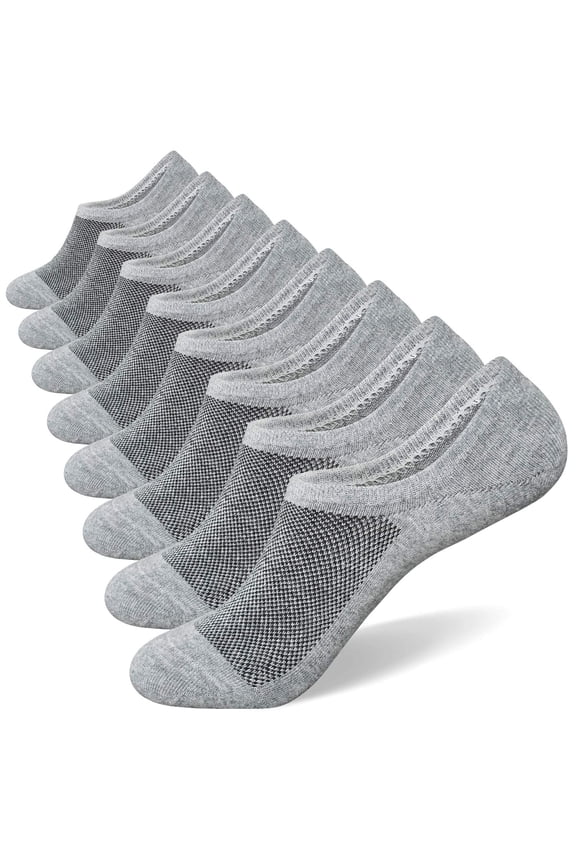 No Show Socks for Men 6/8 pack Cotton Thin Low Cut Non Slip for Loafer Flats Sneakers Size-5-8/9-11/12-15