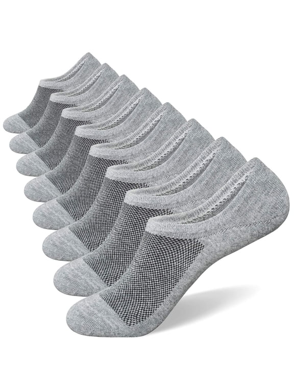 No Show Socks for Men 6/8 pack Cotton Thin Low Cut Non Slip for Loafer Flats Sneakers Size-5-8/9-11/12-15