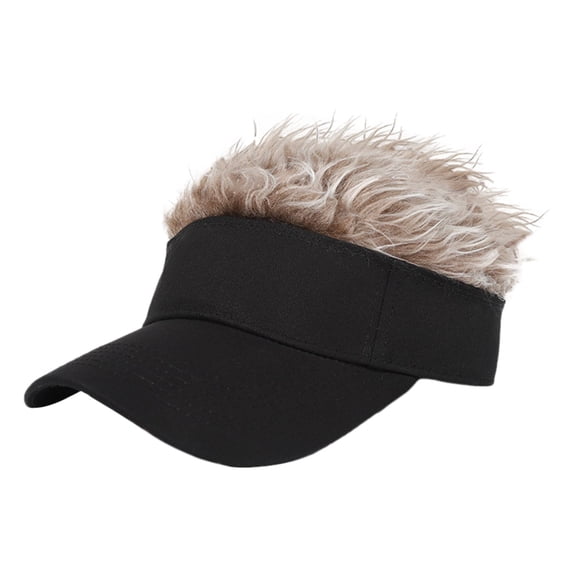 DAPRZIY Novelty Adjustable Sun Visor Cap with Fake Hair Wig Men Women Creative Baseball Tennis Golf Cap Hip Hop Funny Hat Fashionable Men's And Women's Baseball Hat Hair Visor