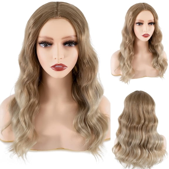 DAPRZIY Ombre Blonde Bob Wig Straight Wigs Highlight Blonde Hair Synthetic Lace Front Wig Shoulder Lenth Bob Wigs For Daily Party(14 Inch)