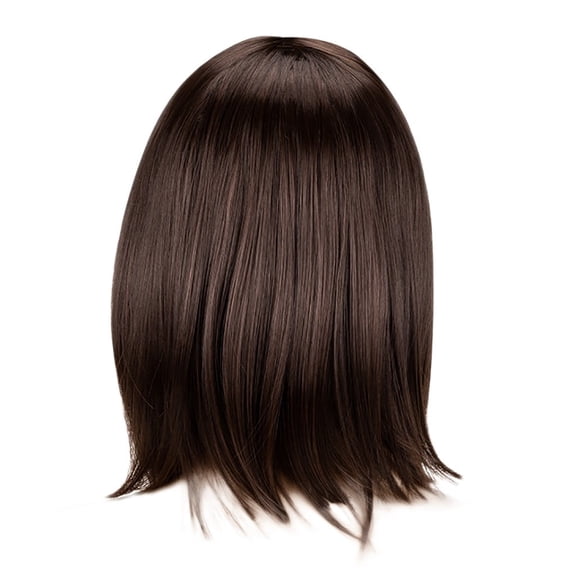 DAPRZIY Short Wigs for Women, Brown Bob Wig, Shoulder Length Synthetic Wig Heat Resistant Hair for Daily Party Use