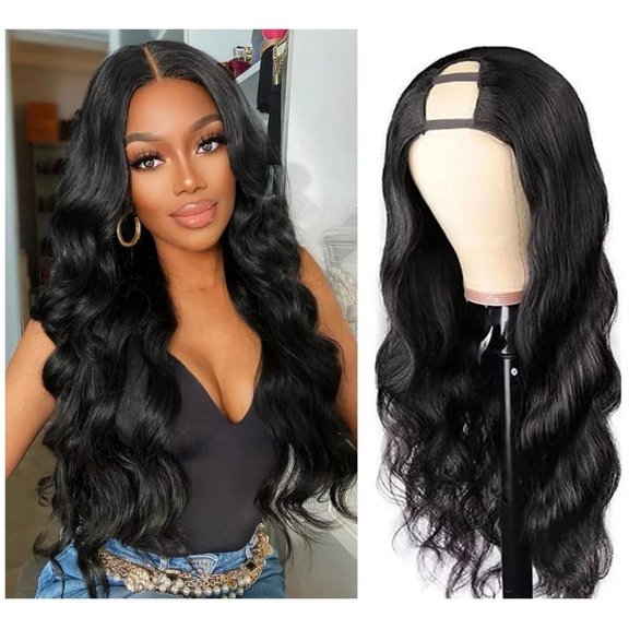 DAPRZIY U Part Wigs For Black Woman Human Hair Body Wave Wig Upgrade U 30inch 250 Den