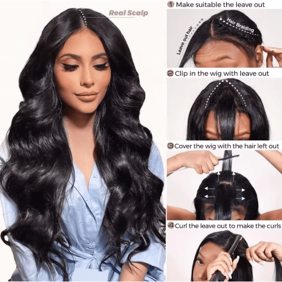 DAPRZIY V Part Wigs For Black Woman Human Hair Body Wave Wig Upgrade U 30inch 25 Pro