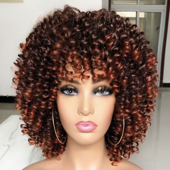 DAPRZIY Wavelet Hair Peruvian Curly Human Wig Adjustable Wigs for Women FQ83 BO Comfort