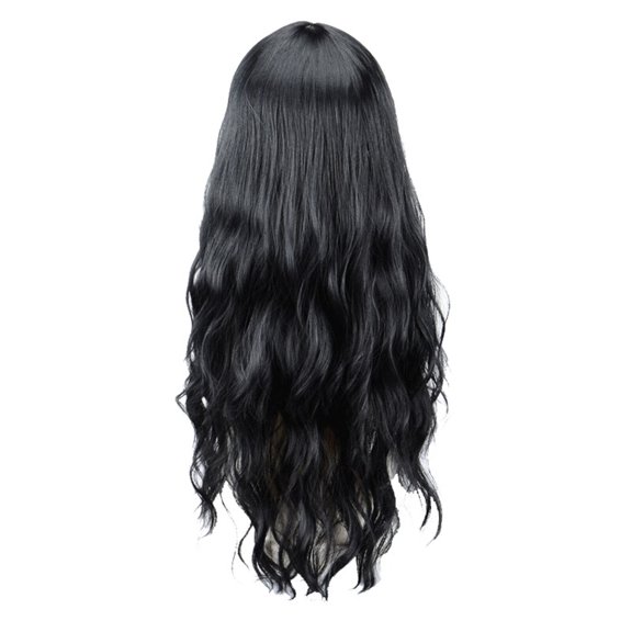 DAPRZIY Wig Curly Female Big Wave Black Liu Sea Water Ripple Long Curly Hair High Temperature Silk Wig Headgear