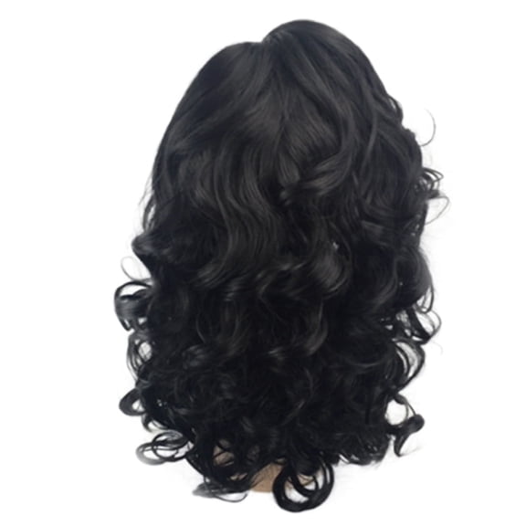 DAPRZIY Women Black Short Wavy Curly Wig Hair Short Wavy Wigs for Women Black Loose Wave Bob Hair Wig Side Part Shoulder Length Glueless Lace Part Hair Synthetic Curly Wig for Daily or Party