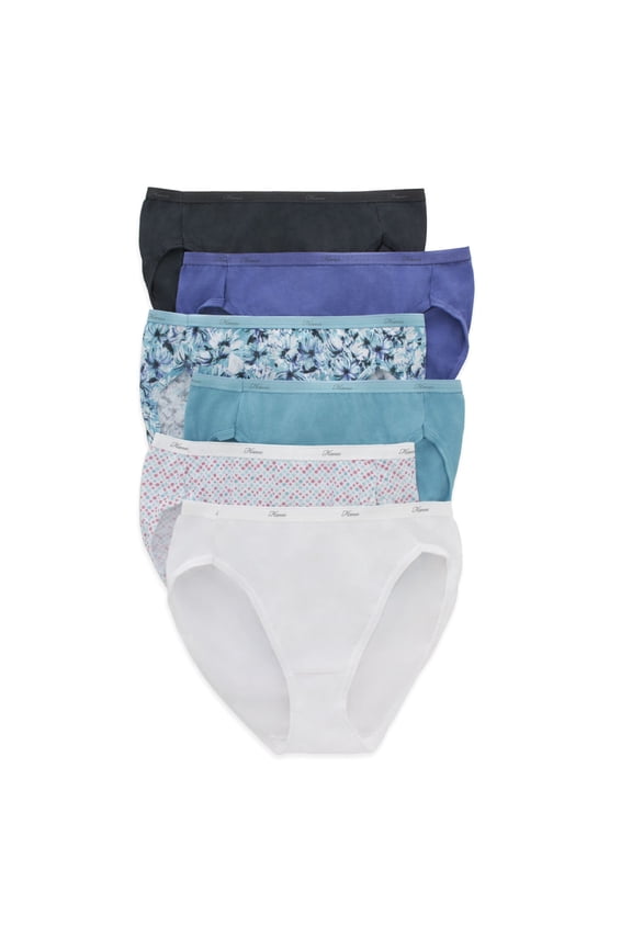 women's Hi-Cut Panties Pack, Lightweight Cotton Hi-Cuts, 6-Pack