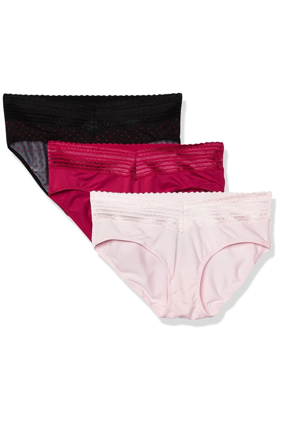 womens Blissful Benefits No Muffin 3 Pack Hipster Panties