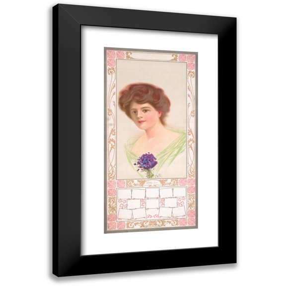 DAPX 14x24 Black Modern Framed Museum Art Print Titled - Violet Girl (1909)