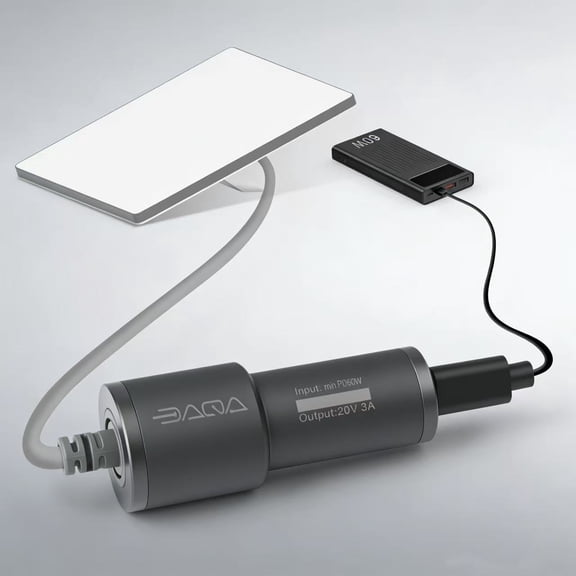 DAQA Starlink Mini USB-C to DC Adapter with Car Charger Converter 60W PD Input Output Compatible with 100M Original Cable Portable Power Converter 1-Pack