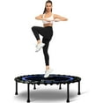 thumbnail image 1 of DARCHEN 400LBS Rebounder Trampoline for Adults With Handrail Bar, Small Mini Trampoline Indoor Exercise Workout Fitness silent Bungee Cords Handle Assembled Heavy Foldable Jumping Bounce [40 Inches], 1 of 1
