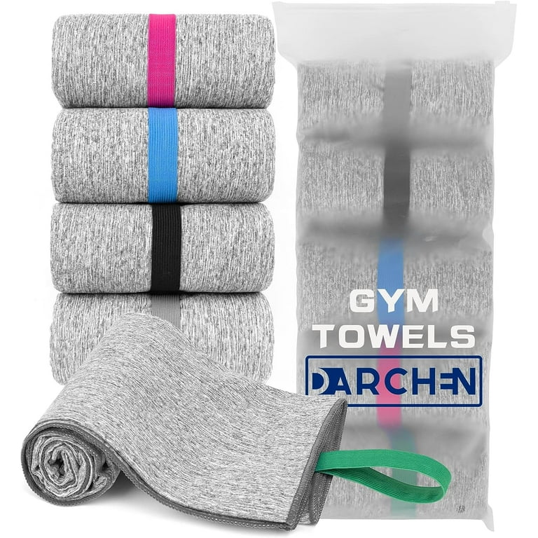DARCHEN [5 Pack] Gym Towels Accessories for Men, Quick Dry Sweat Towel for  Workout Tennis Sports Exercise, Microfiber Silver Ion Towels Compact &  Absorbent 