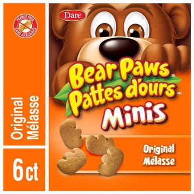 Dare, Bear Paws, Minis, Original, Soft Bite, Cookies, 210g/7.4oz., {Imported from Canada}