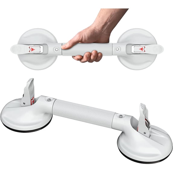DAREN MEDICAL Portable Suction Cup Grab Bar Heavy Duty Bathtub Rail, White, 15"