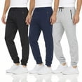 thumbnail image 1 of DARESAY [3-Pack] Men's Tech Fleece Joggers Dry Fit Performance Sweatpants (Up To Size 3XL), 1 of 9