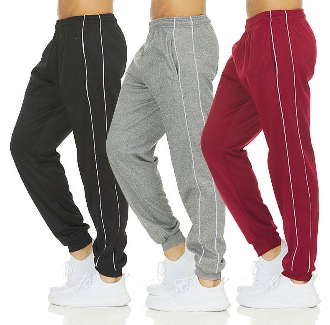 DARESAY [3-Pack] Men's Tech Fleece Joggers Dry Fit Performance Sweatpants (Up To Size 3XL) - image 1 of 5