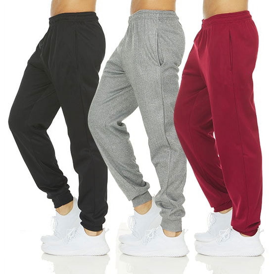 DARESAY Men's Tech Fleece Joggers, 3-Pack, Dry Fit, Moisture-Wicking ...