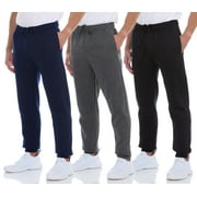 DARESAY [3-Pack] Men's Tech Fleece Joggers Dry Fit Performance Sweatpants (Up To Size 3XL)