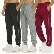 DARESAY [3-Pack] Men's Tech Fleece Joggers Dry Fit Performance Sweatpants (Up To Size 3XL)