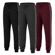 DARESAY Men’s Fleece Jogger Sweatpants, 3-Pack, Soft Tech Fleece Pants with Pockets, Drawstring Waist and Cuffed Ankles, Sizes S–3XL