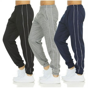 DARESAY [3-Pack] Men's Tech Fleece Joggers Dry Fit Performance Sweatpants (Up To Size 3XL)