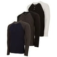 DARESAY 3-Pack Men's Thermal Crew Long Sleeve Henley Tops Base Layer ...