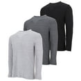 thumbnail image 1 of DARESAY 3-Pack Men's Thermal Crew Long Sleeve Henley Tops Base Layer Shirt-(Up to 3X), 1 of 5