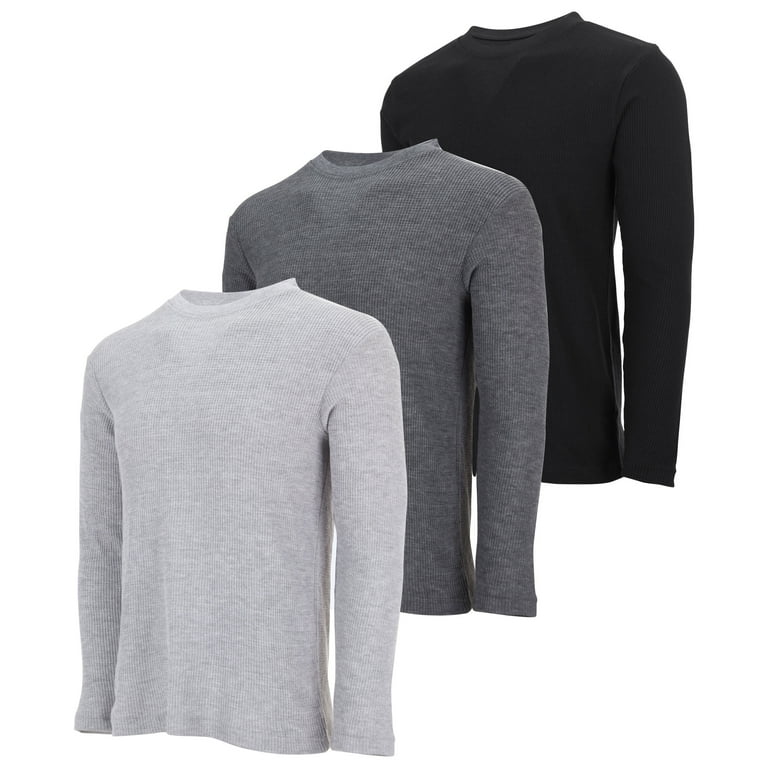 DARESAY 3 Pack Men s Thermal Crew Long Sleeve Henley Tops Base Layer Shirt Up to 3X