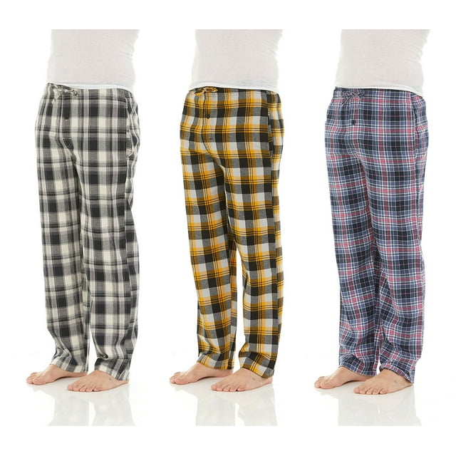 DARESAY Men's Cotton Flannel Lounge Pajama Bottoms with Elastic Waist
