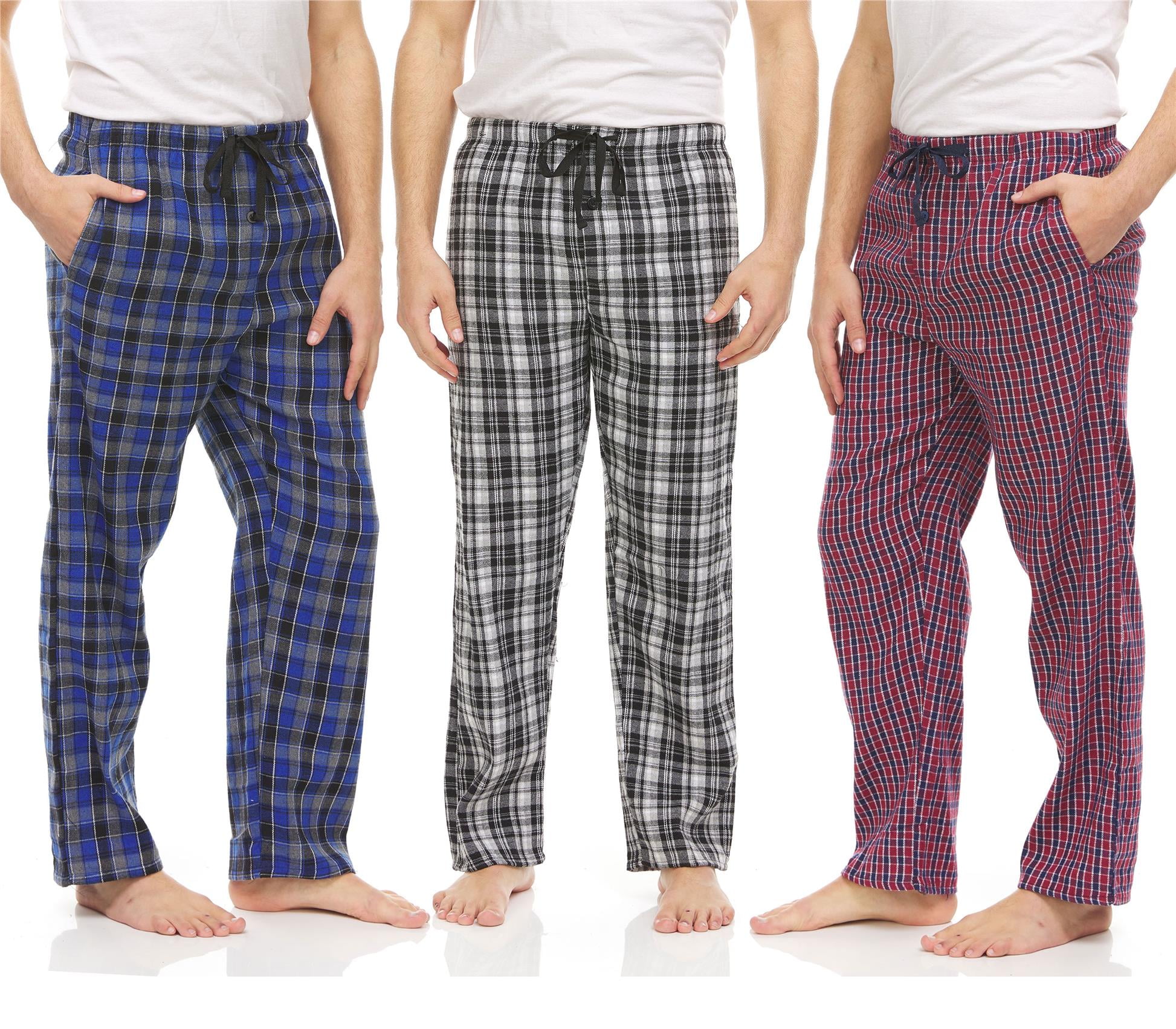 DARESAY 3 Pack: Plaid Pajama Pants For Men – Mens Flannel Pajama Pants ...