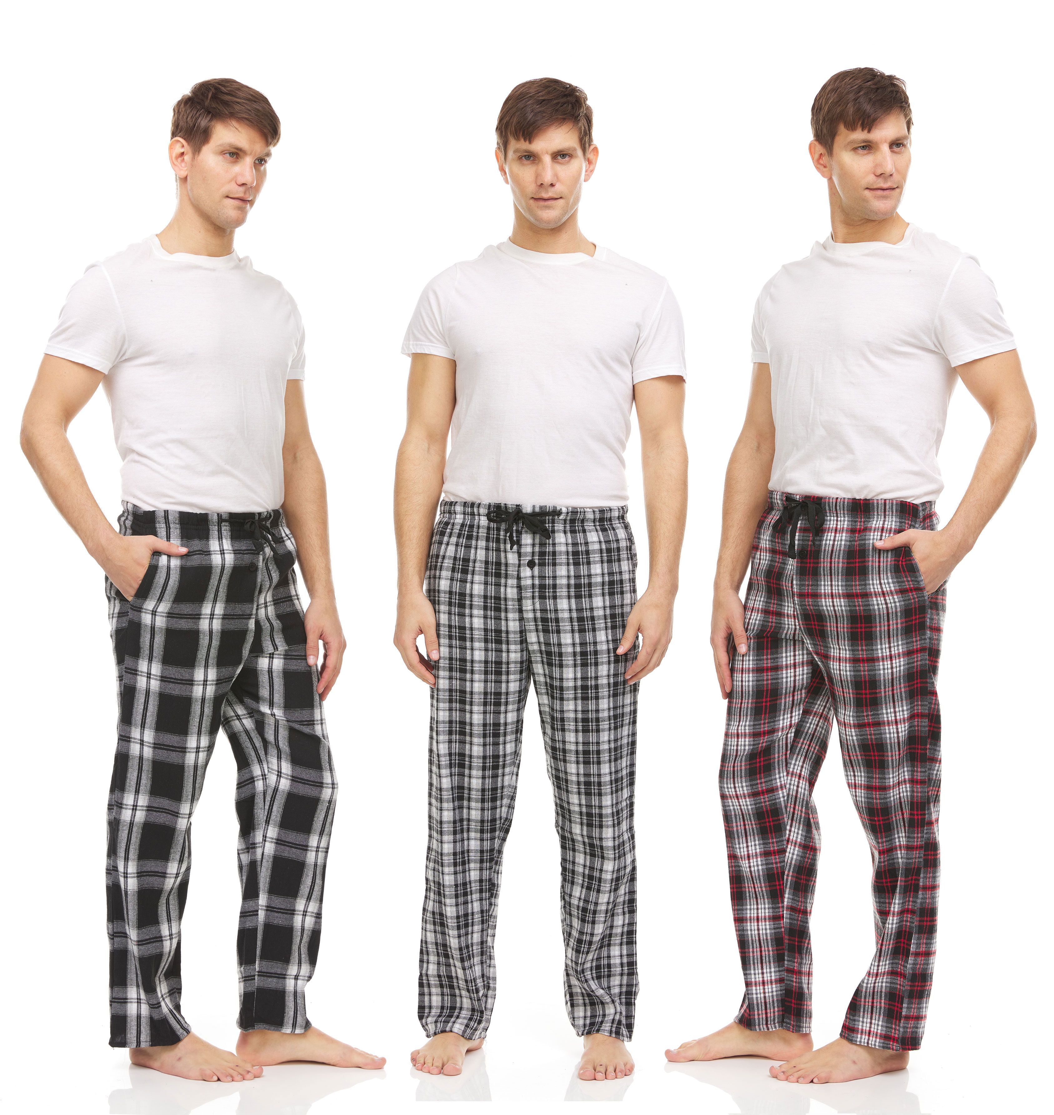 DARESAY 3 Pack Plaid Pajama Pants For Men Mens Flannel Pajama Pants