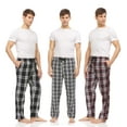 DARESAY 3 Pack Plaid Pajama Pants For Men Mens Flannel Pajama Pants