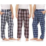 DARESAY 3 Pack: Plaid Pajama Pants For Men – Mens Flannel Pajama Pants - Mens PJ Pants With Pockets & Button Fly (Up To 3XL)