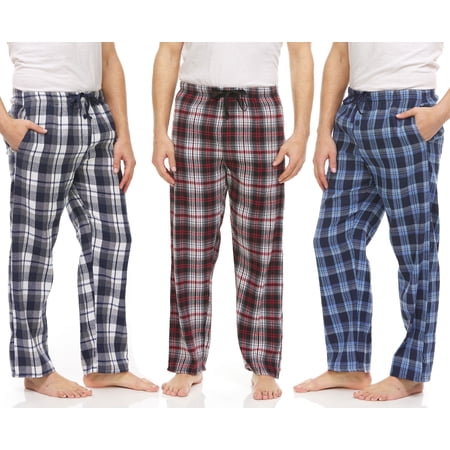 DARESAY 3 Pack: Plaid Pajama Pants For Men – Mens Flannel Pajama Pants - Mens PJ Pants With Pockets & Button Fly (Up To 3XL)