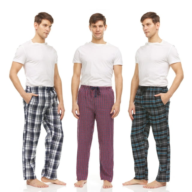 DARESAY 3 Pack Plaid Pajama Pants For Men Mens Flannel Pajama Pants