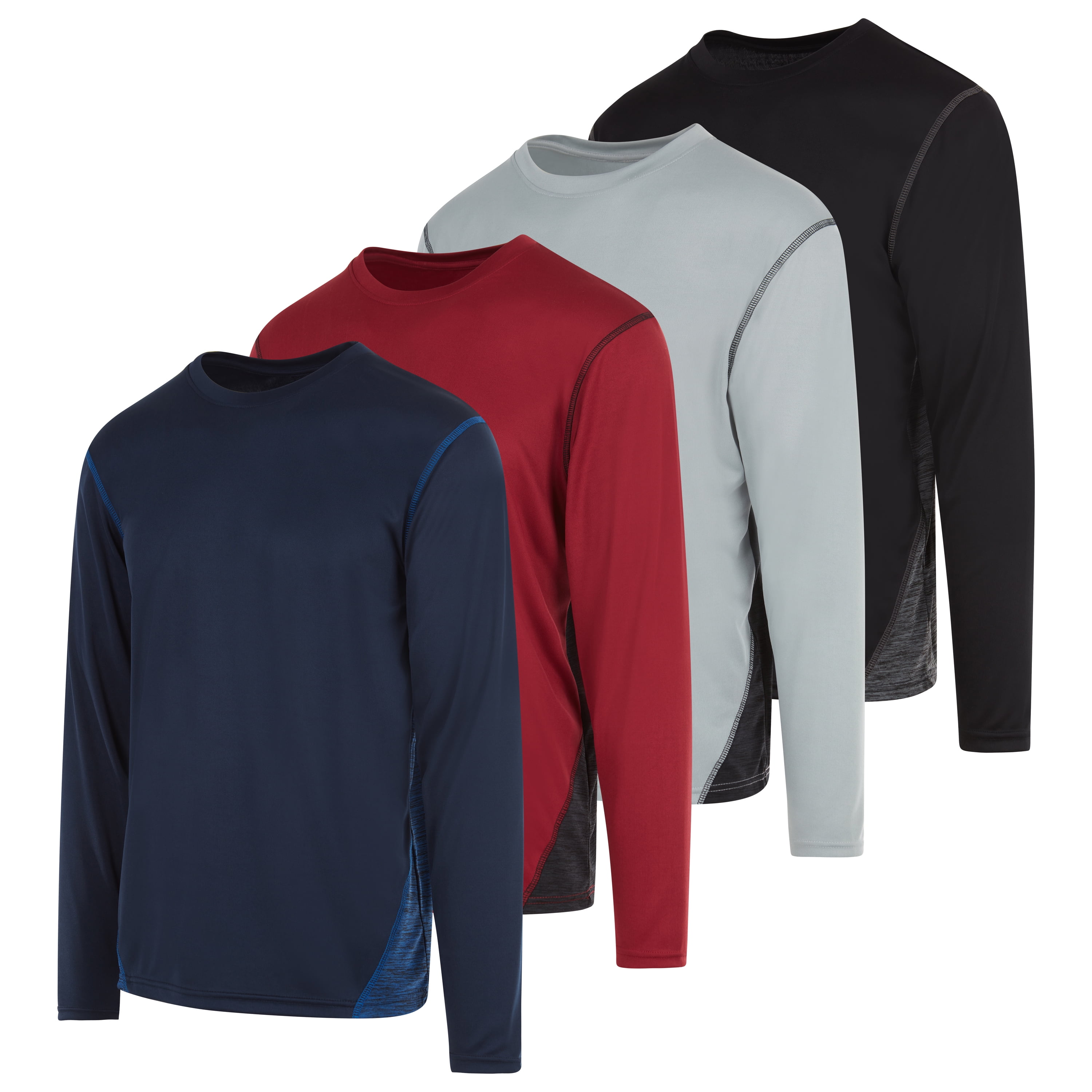 DARESAY Dri-Fit Long Sleeve T Shirts for Men-4 Pack- Moisture Wicking, Quick  Dry Tees (Up to 3XL) 