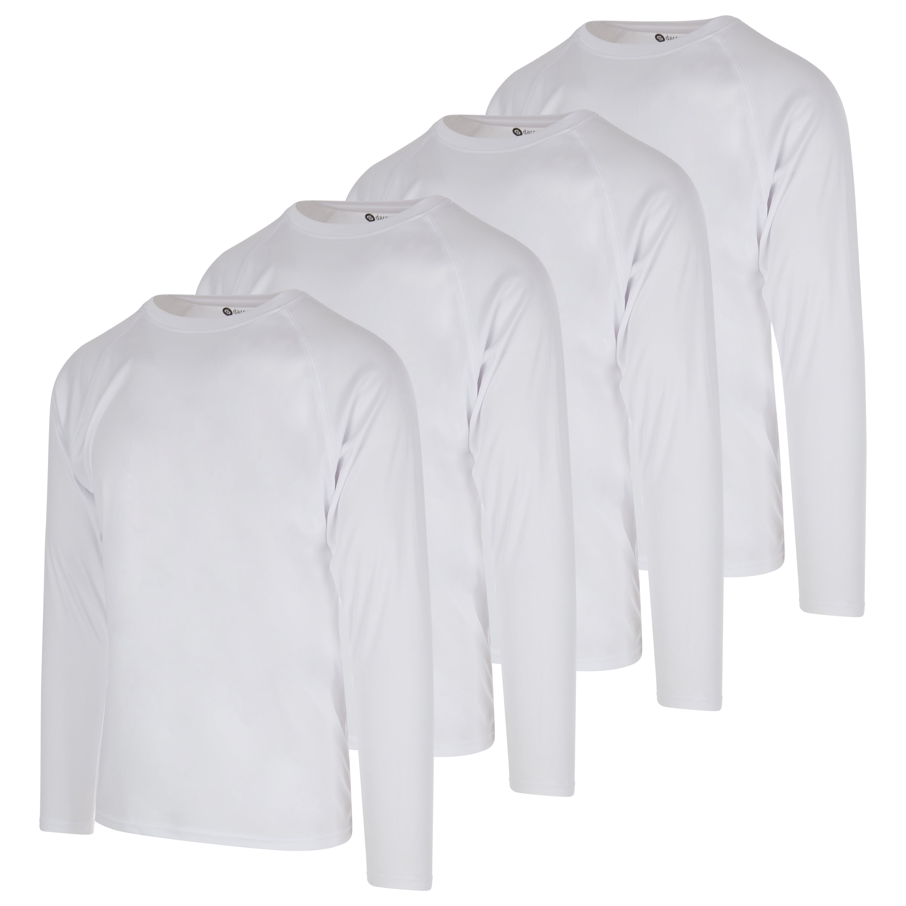 DARESAY Dri-Fit Long Sleeve T Shirts for Men-4 Pack- Moisture Wicking,  Quick Dry Tees (Up to 3XL)