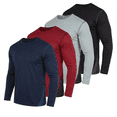 thumbnail image 1 of DARESAY Dri-Fit Long Sleeve T Shirts for Men-4 Pack- Moisture Wicking, Quick Dry Tees (Up to 3XL), 1 of 11