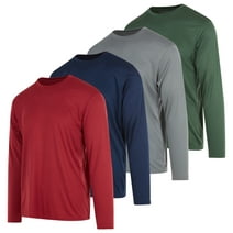 DARESAY Dri-Fit Long Sleeve T Shirts for Men-4 Pack- Moisture Wicking, Quick Dry Tees (Up to 3XL)