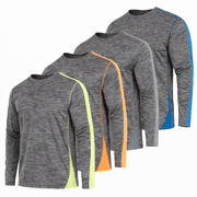 DARESAY Dri-Fit Long Sleeve T Shirts for Men-4 Pack- Moisture Wicking, Quick Dry Tees Up to 3XL