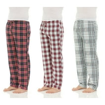 DARESAY Men's Cotton Super-Soft Flannel Plaid Pajama Pants/Lounge Bottoms with Pockets Pack A 3 Pack
