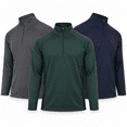 thumbnail image 1 of DARESAY Men's Dry-Fit Quarter Zip Long Sleeve Athletic Performance Moisture Wicking Pullover, 3-Pack (Up to 3XL), 1 of 12