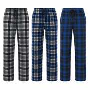DARESAY Men’s Microfleece Pajama Pants 3-Pack, Soft Warm Fleece Sleep & Lounge Pants with Pockets, Drawstring & Button Fly, Sizes S–3XL
