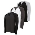 thumbnail image 1 of DARESAY Men's Thermal Crew Long Sleeve Henley Tops Base Layer Shirt-3 & 4-Pack (Up to 3X), 1 of 6
