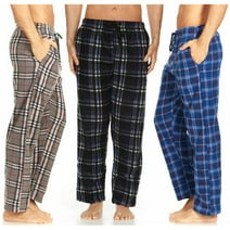 DARESAY Mens 3 Pack Pajama Pants for Men, Microfleece Pajama Pants, Men's Pajamas, Sleep pants with Pockets, Up to Size 3XL