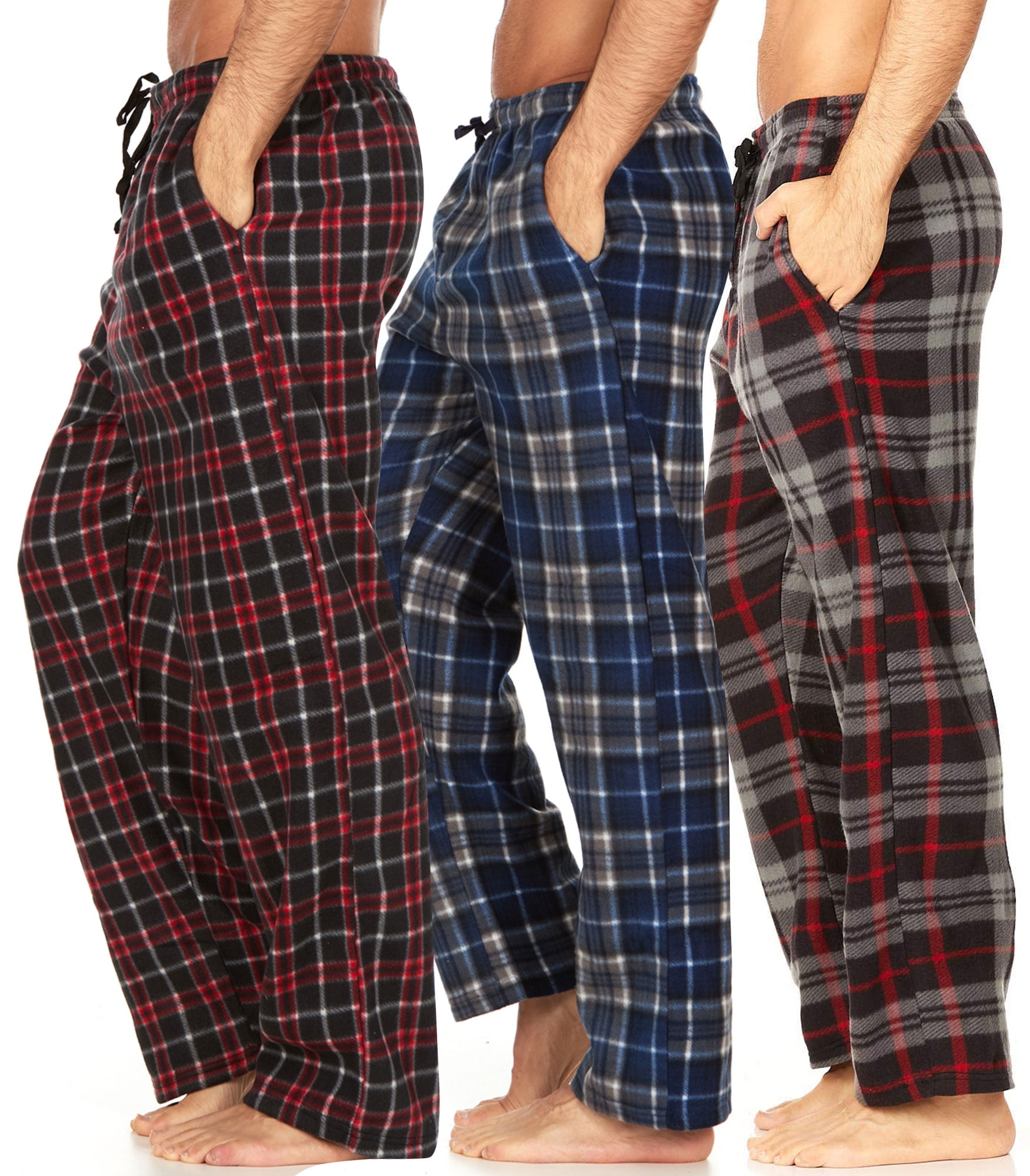 DARESAY Mens 3 Pack Pajama Pants for Men, Microfleece Pajama Pants, Men's  Pajamas, Sleep pants with Pockets, Up to Size 3XL