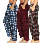 DARESAY Mens 3 Pack Pajama Pants for Men, Microfleece Pajama Pants, Men's Pajamas, Sleep pants with Pockets, Up to Size 3XL